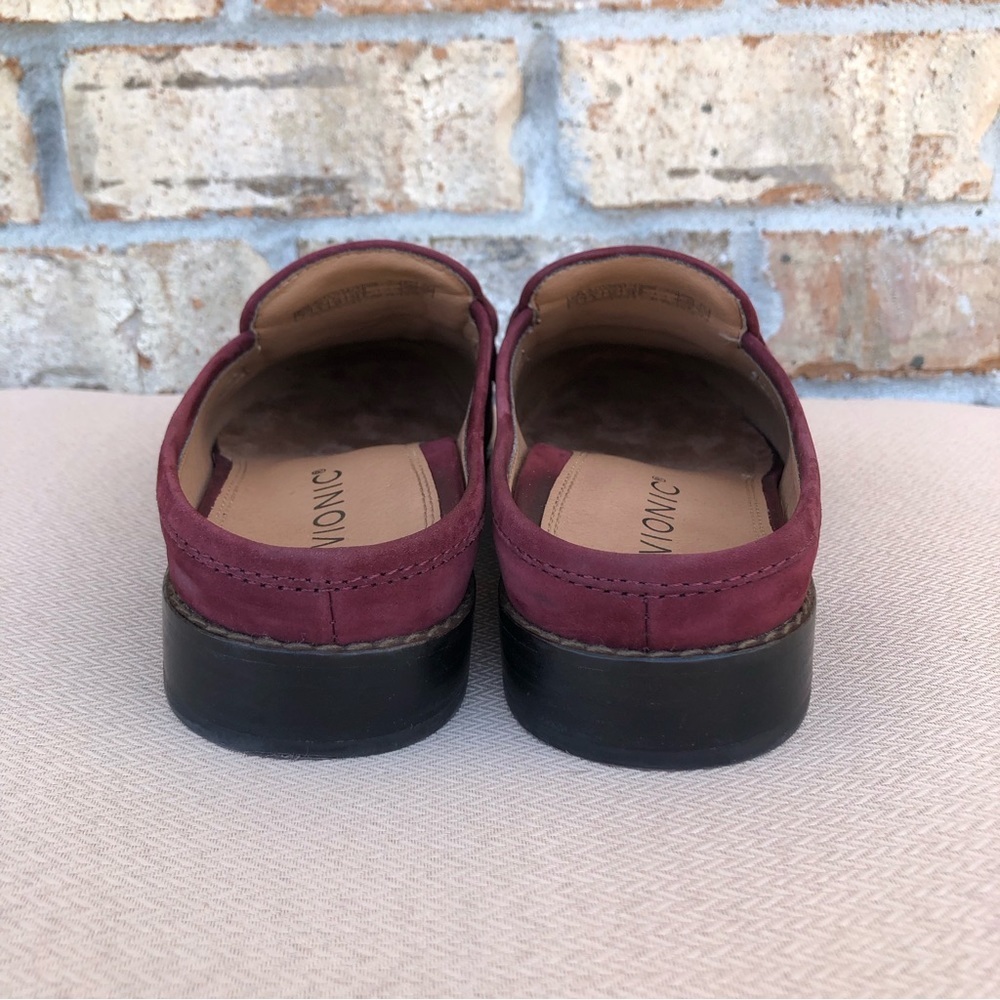 VIONIC Salie Wine Suede Womens Casual Career Comfort Slip On Loafer Mule sz 7 - Picture 6 of 11